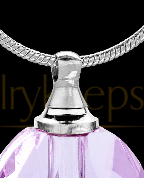 Violet Glass Etched Sphere Jewelry Urn