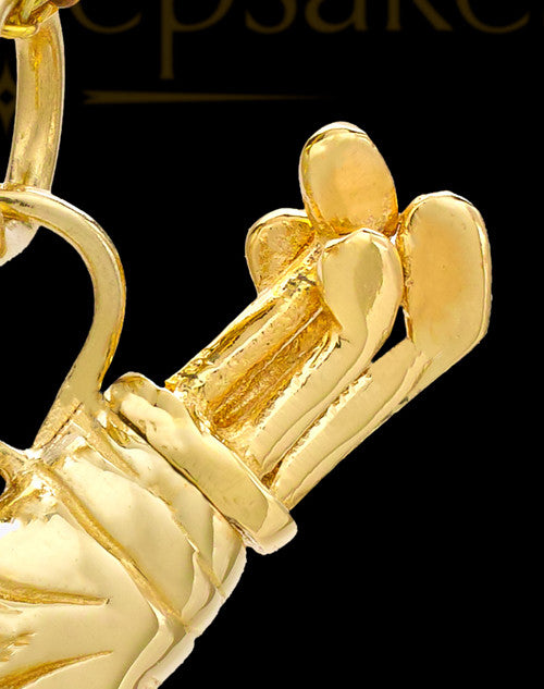 Memorial Urn Pendant Gold Plated Golf Clubs