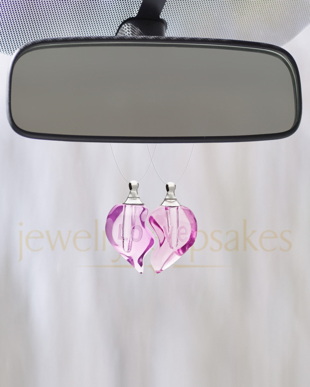 Blushing Double Hearts Glass Reflection Pendant