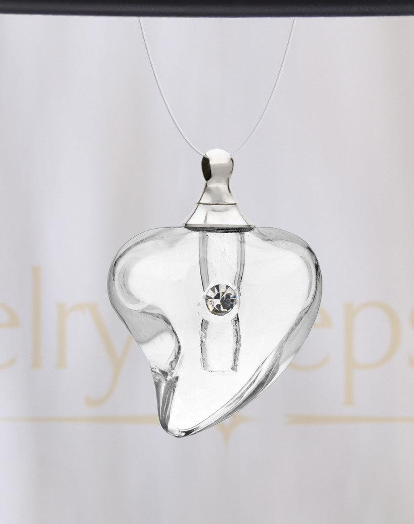 Clear Shapely Heart Glass Reflection Pendant