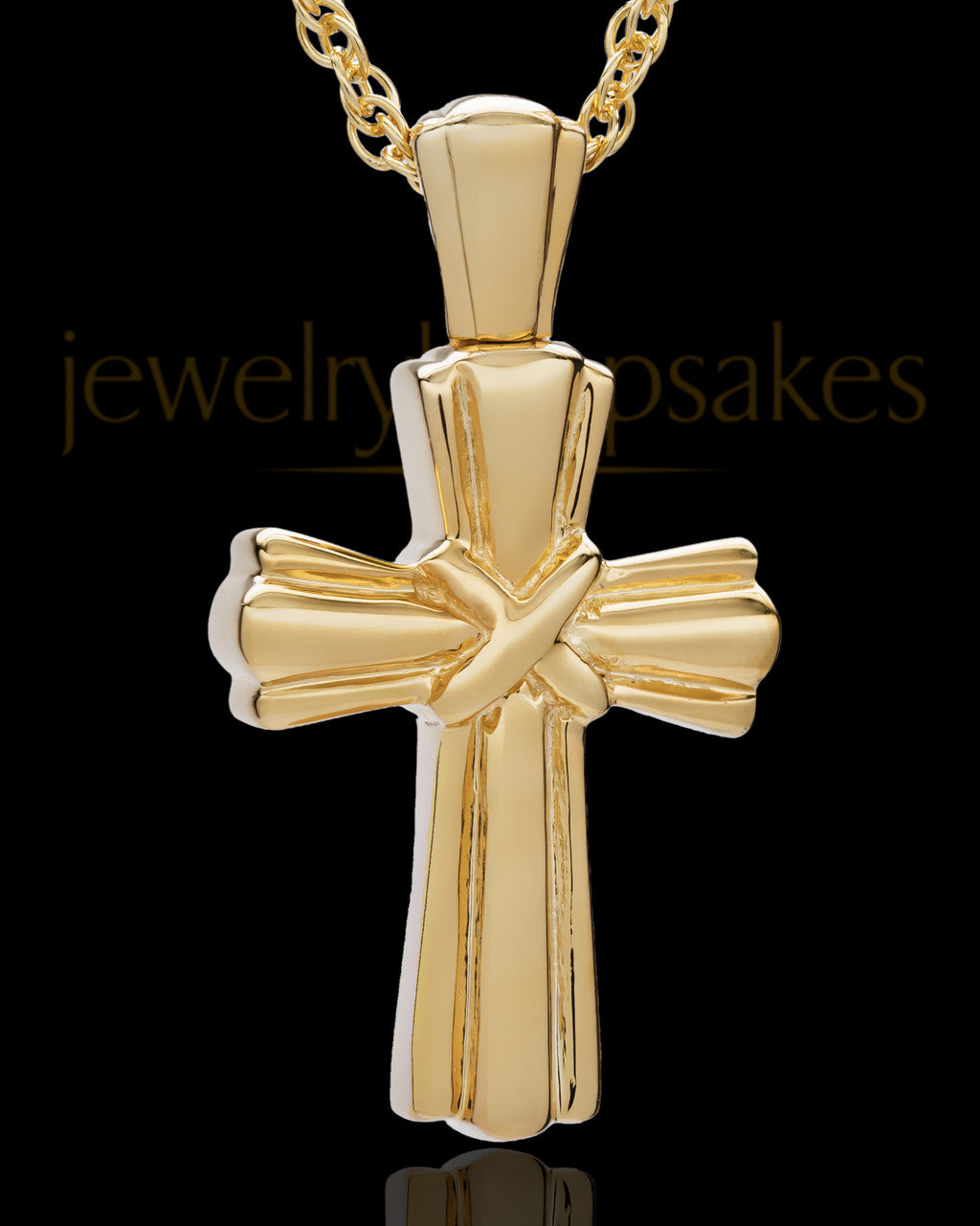 Cremation Ash Jewelry Antique 14K Gold Plated Wrapped Cross