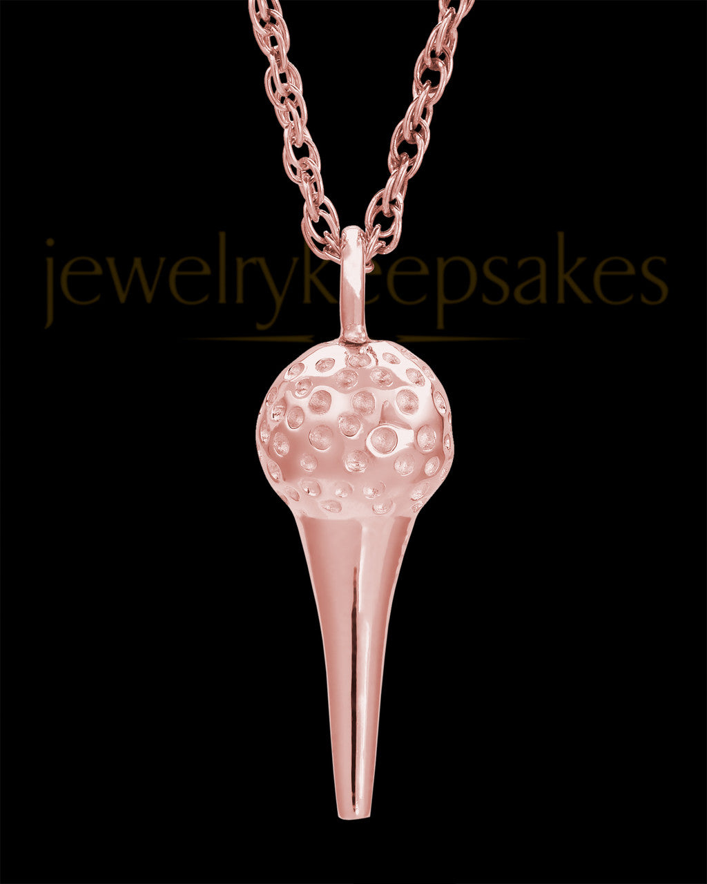 Golf Tee Cremation Locket in 14K Rose Gold