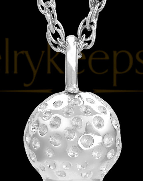 Golf Tee White Gold Urn Jewelry