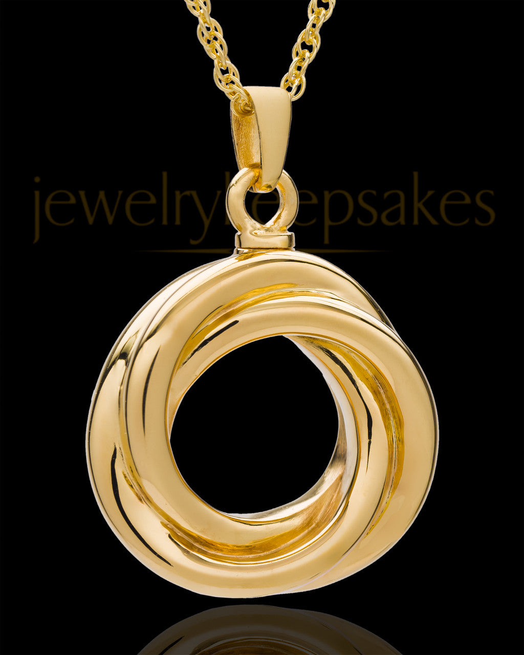 Urn Pendant Gold Plated Ringed Eternity