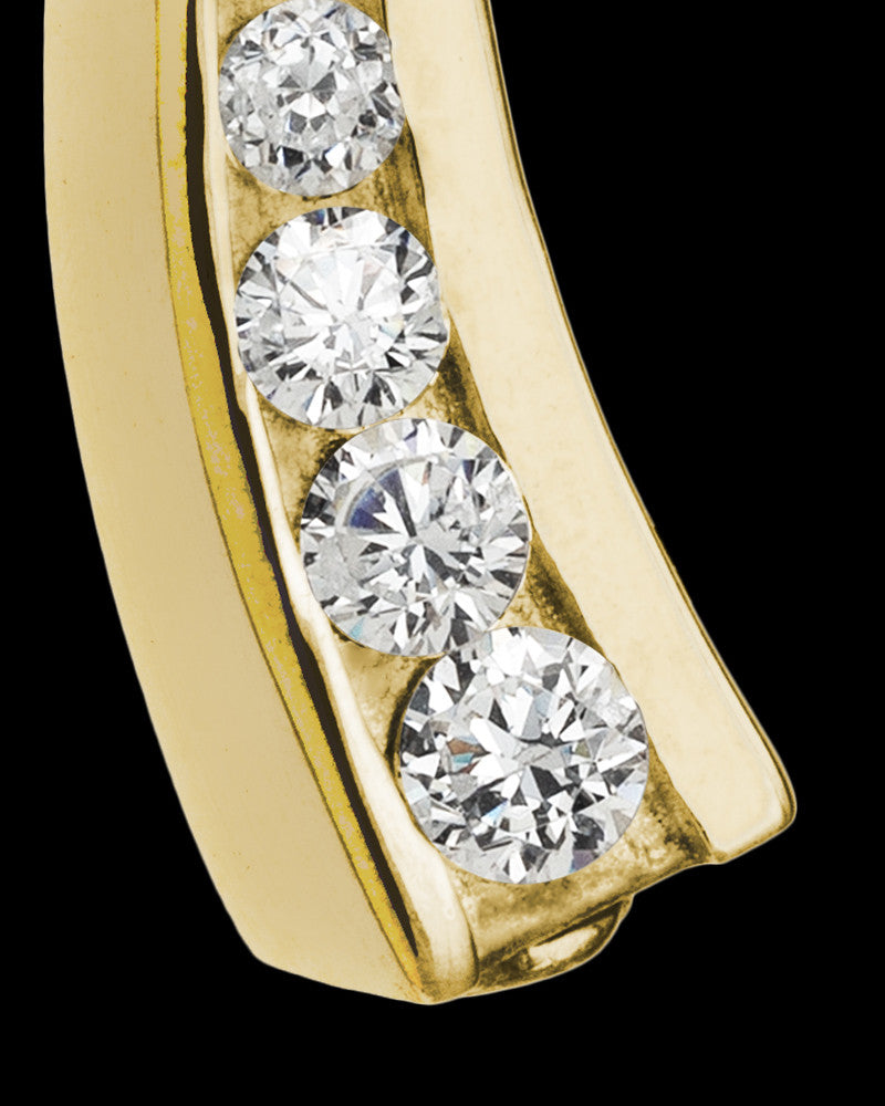 Remembrance Jewelry Cubic Zirconia Filled Solid 14K Gold Leaf