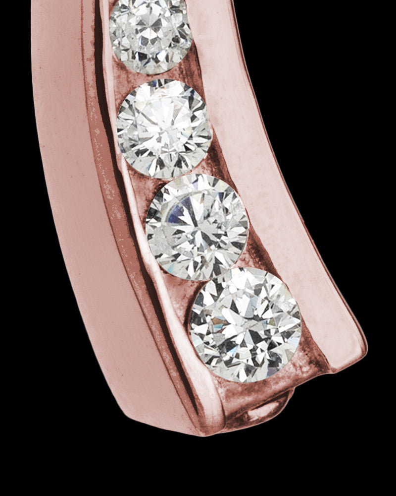 Remembrance Jewelry Cubic Zirconia Filled Solid 14K Rose Gold Leaf