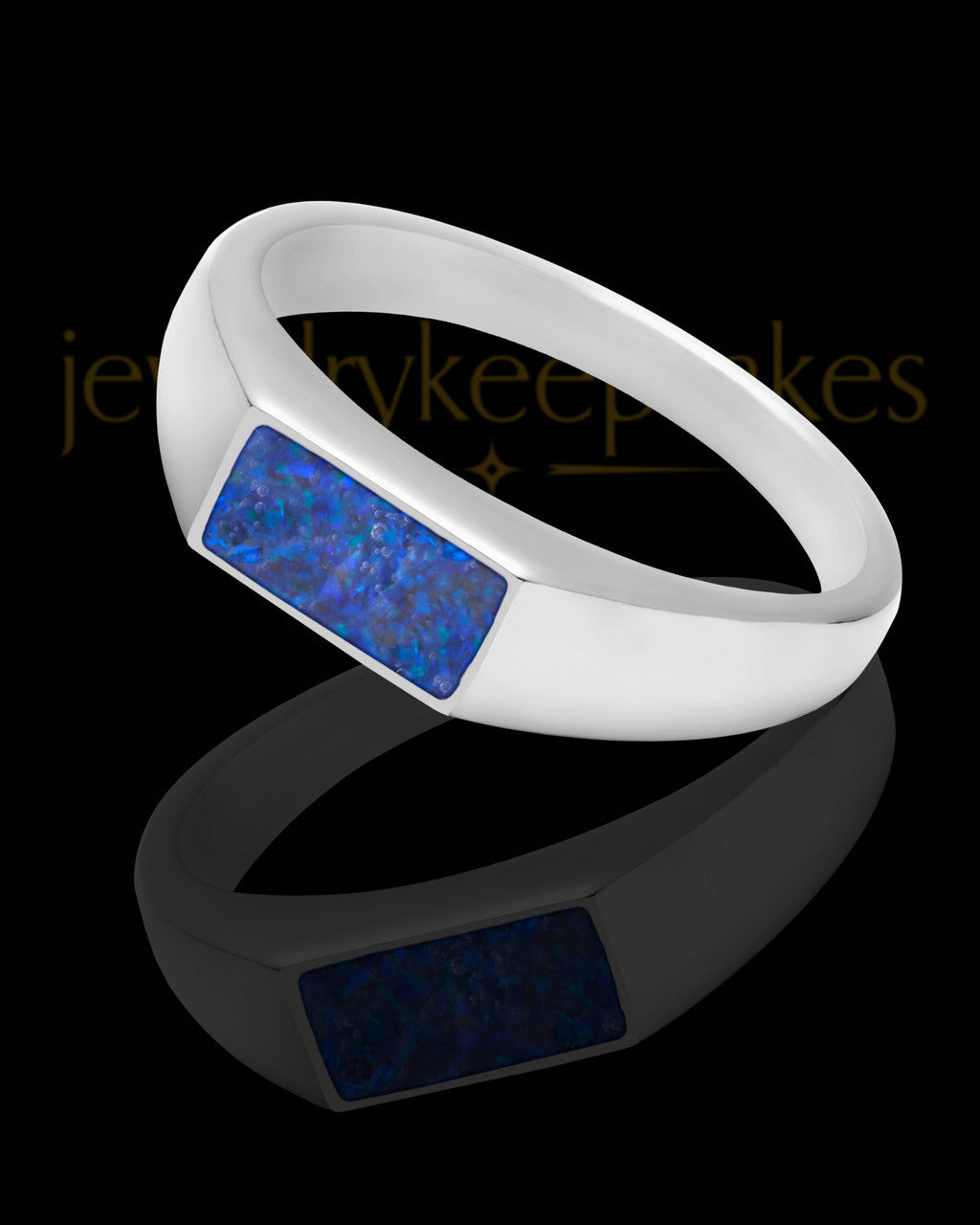 Men's Tacoma Ocean Tide Opal Silver Ash Ring
