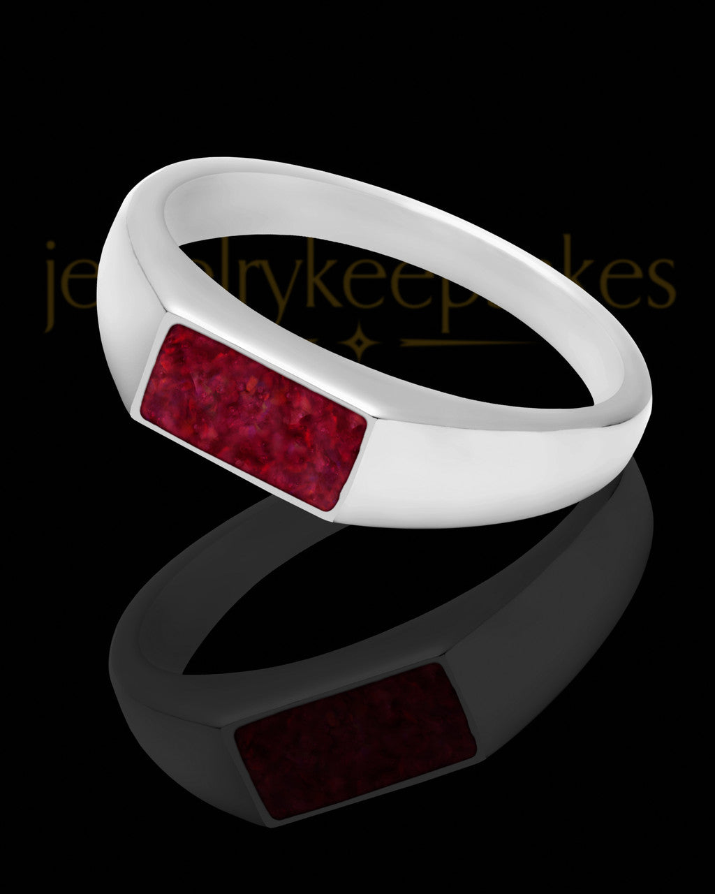 Men's Tacoma Garnet Pearl Opal Silver Ash Ring
