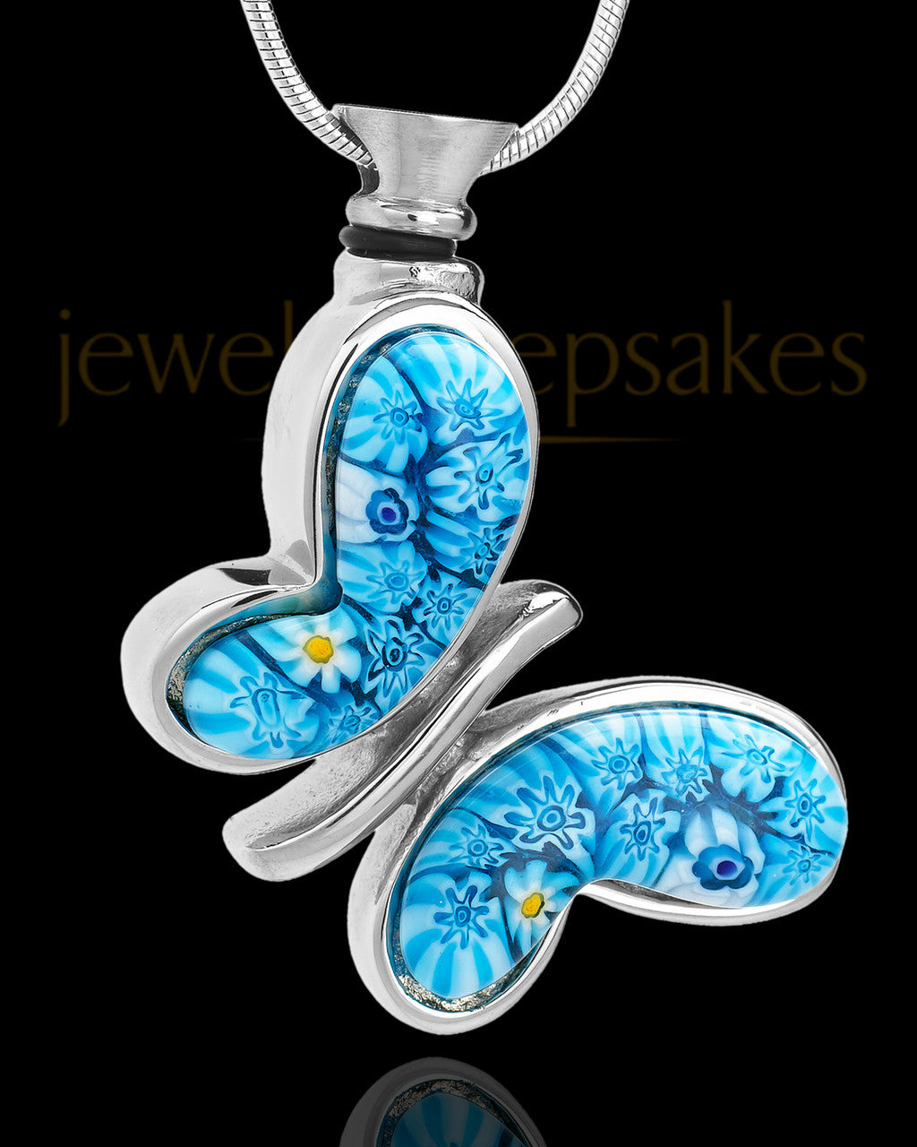 Stainless Steel Fly Away Blue Butterfly Remembrance Charm