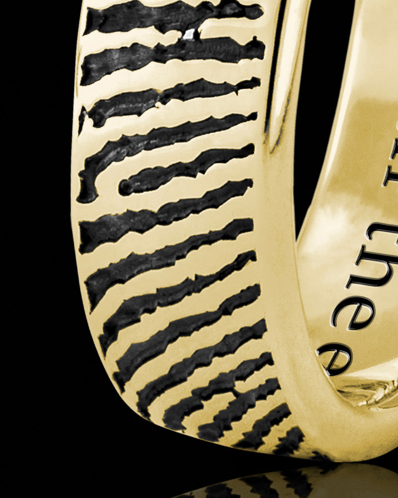 Ladies Solid 14k Gold Thumbprint Ring