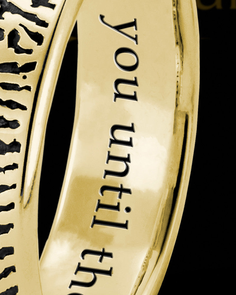 Ladies Solid 14k Gold Thumbprint Ring