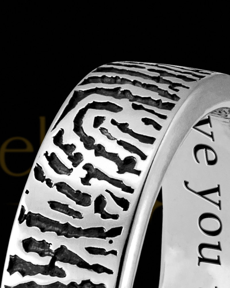 Ladies Sterling Silver Thumbprint Ring
