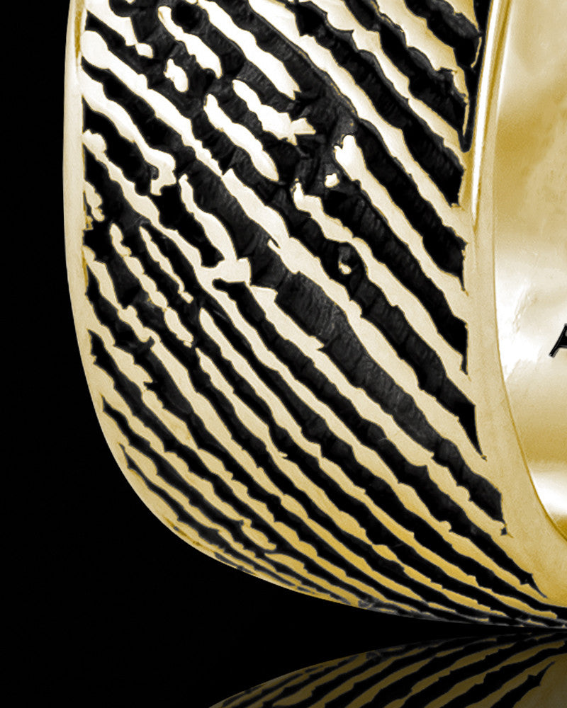 Men's Solid 14k Gold Thumbprint Ring