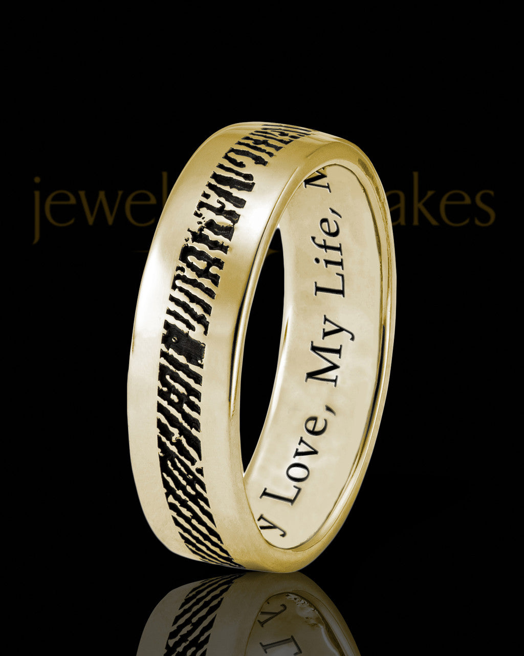 Ladies Thin Solid 14k Gold Thumbprint Ring