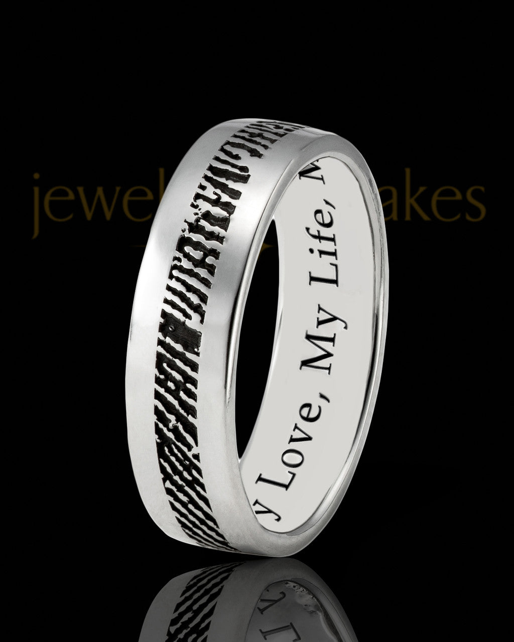 Ladies Thin Sterling Silver Thumbprint Ring