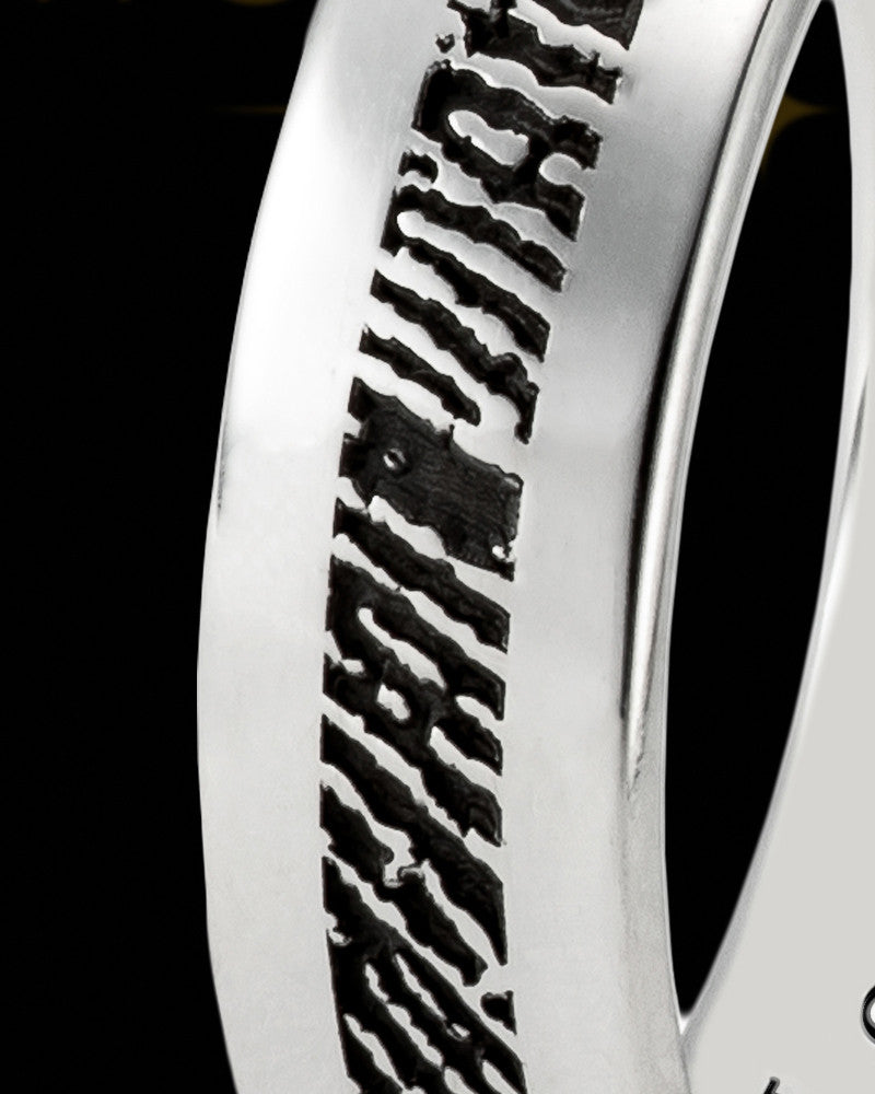 Ladies Thin Sterling Silver Thumbprint Ring