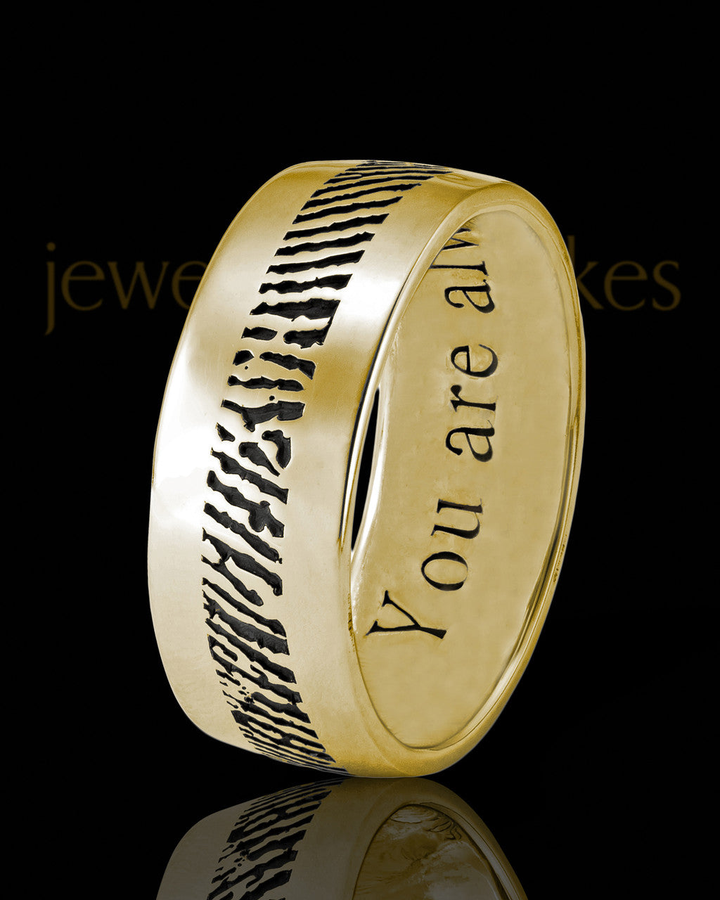 Men's Thin Solid 14k Gold Thumbprint Ring