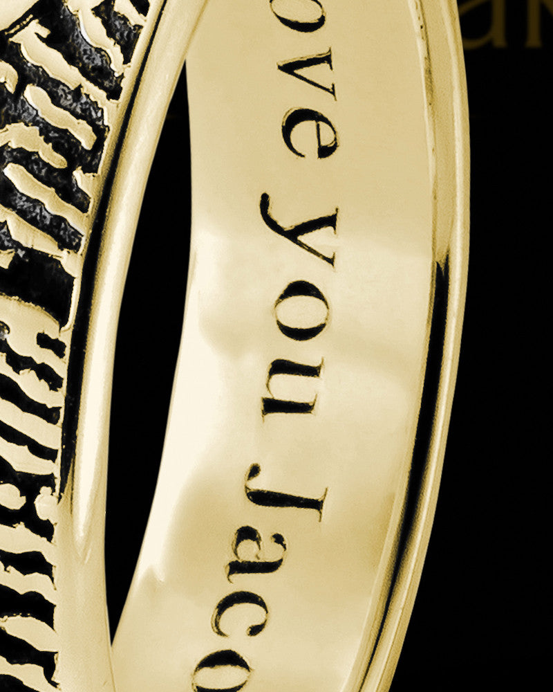 Ladies Solid 14k Gold Heart Thumbprint Ring