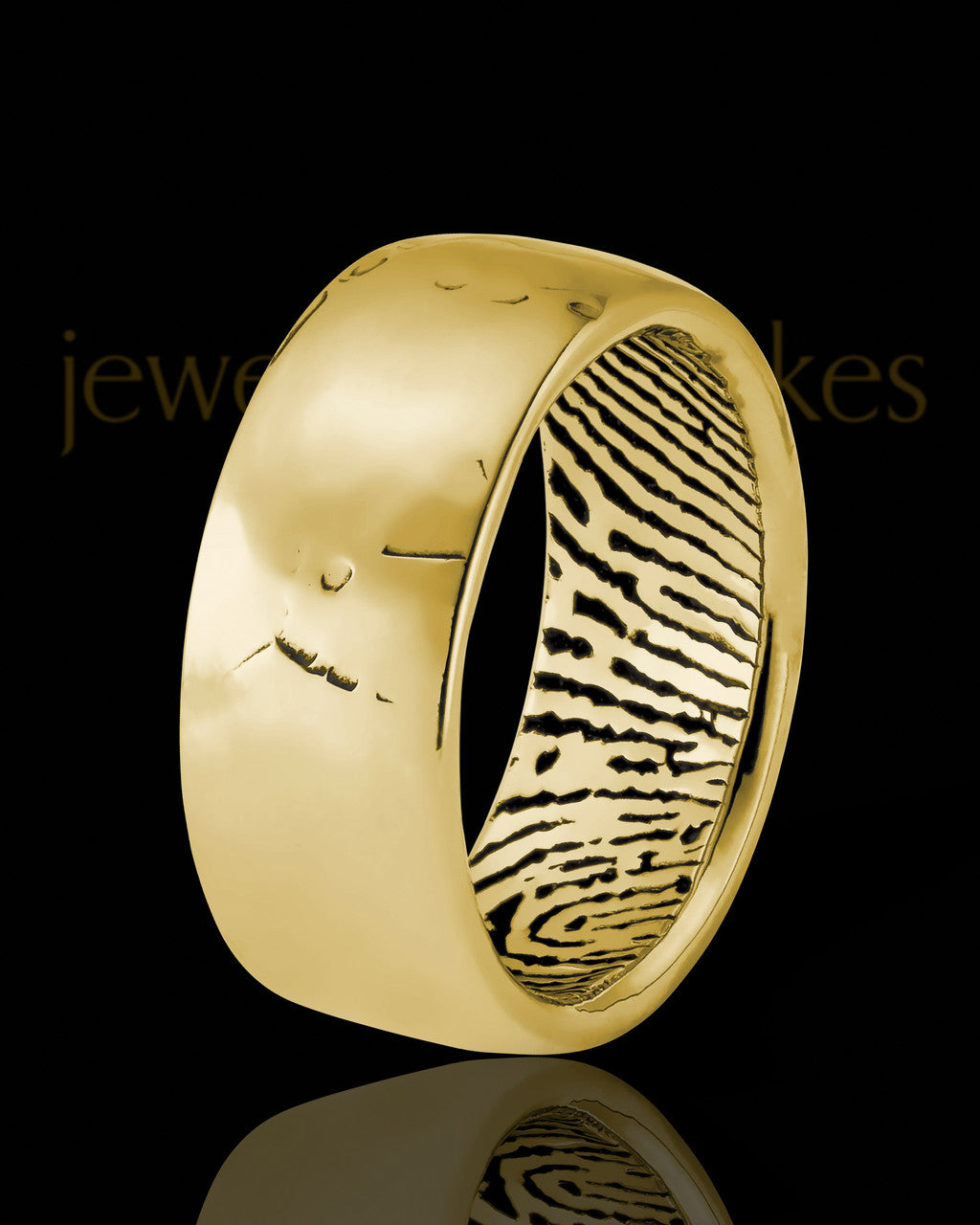 Men's Solid 14k Gold Textured Thumbprint Ring