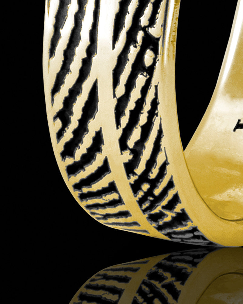 Ladies Solid 14k Gold Two Print Thumbprint Ring