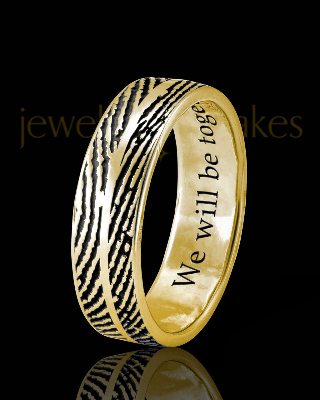 Ladies Solid 14k Gold Two Print Thumbprint Ring