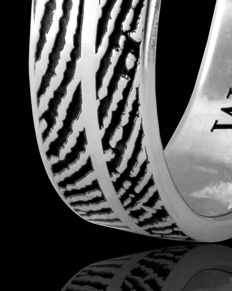 Ladies Sterling Silver Two Print Thumbprint Ring