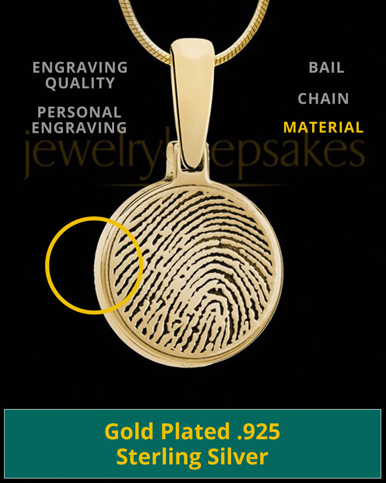 Round Gold Plated Thumbprint Pendant