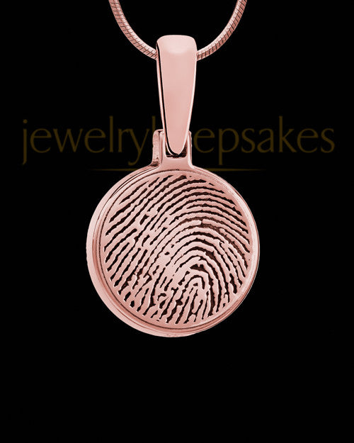 Round Rose Gold Plated Thumbprint Pendant