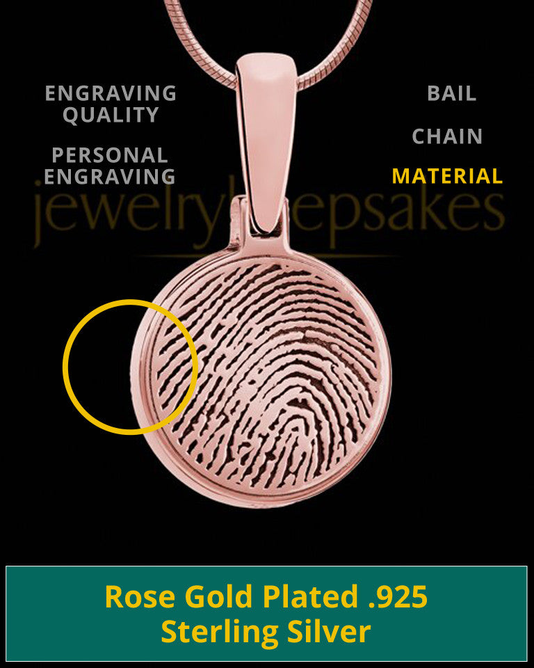 Round Rose Gold Plated Thumbprint Pendant