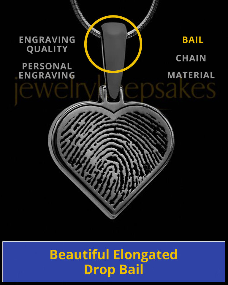 Thumbprint Heart Black Plated Pendant