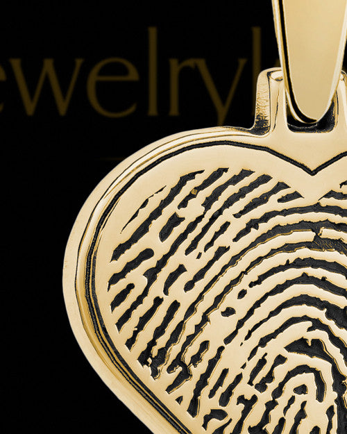 Heart Gold Plated Thumbprint With Signature Pendant
