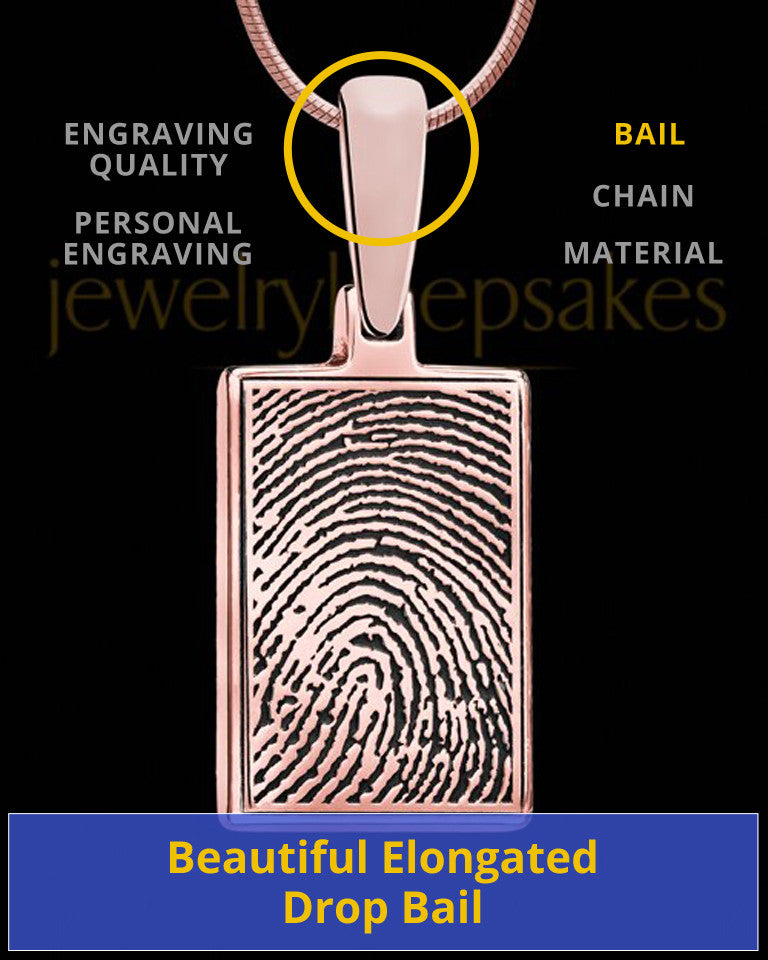 Thumbprint Rectangle Rose Gold Plated Pendant