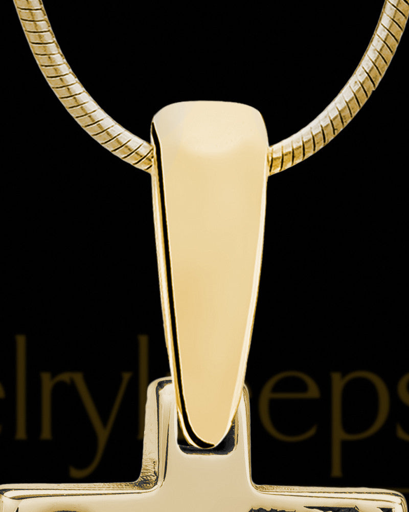 Solid 14k Gold Birthstone Rectangle Thumbprint With Signature Pendant