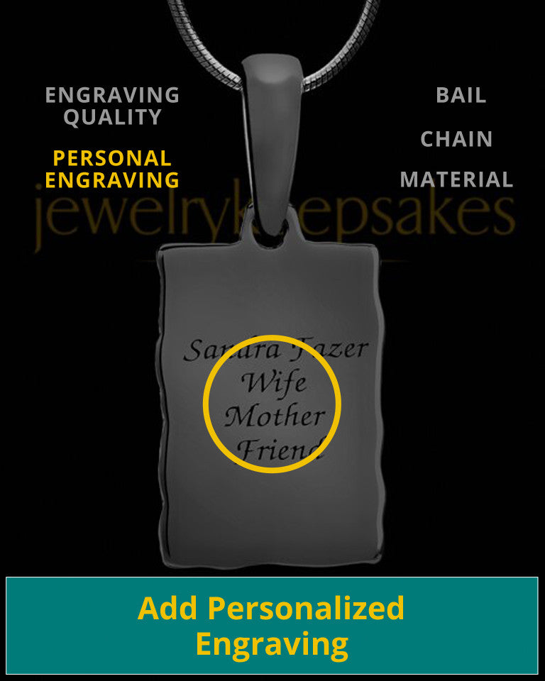 My Love Rectangle Thumbprint Black Plated Pendant
