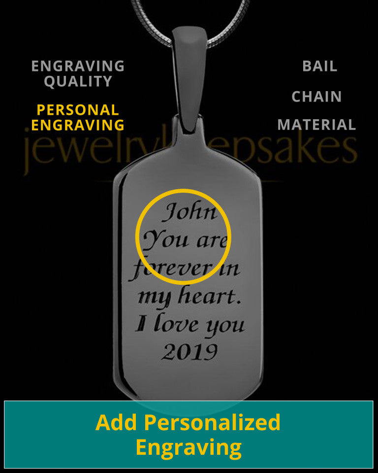 Black Dog Tag Thumbprint Pendant