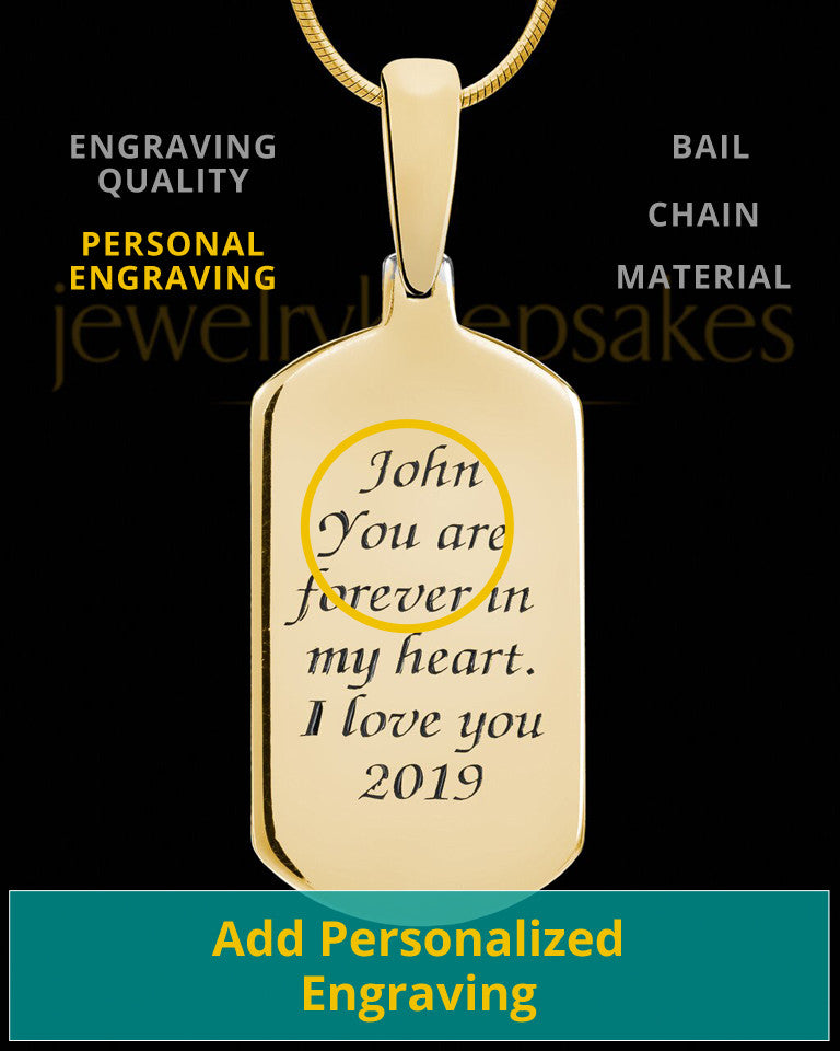 Solid 14k Gold Dog Tag Thumbprint Pendant