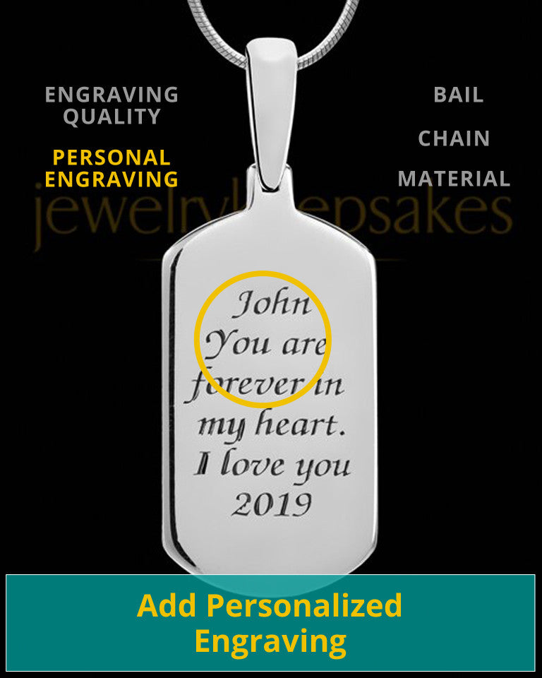Solid 14k White Gold Dog Tag Thumbprint Pendant