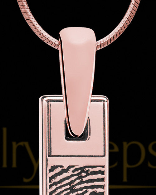 Thumbprint Bar Rose Gold Plated With Signature Pendant