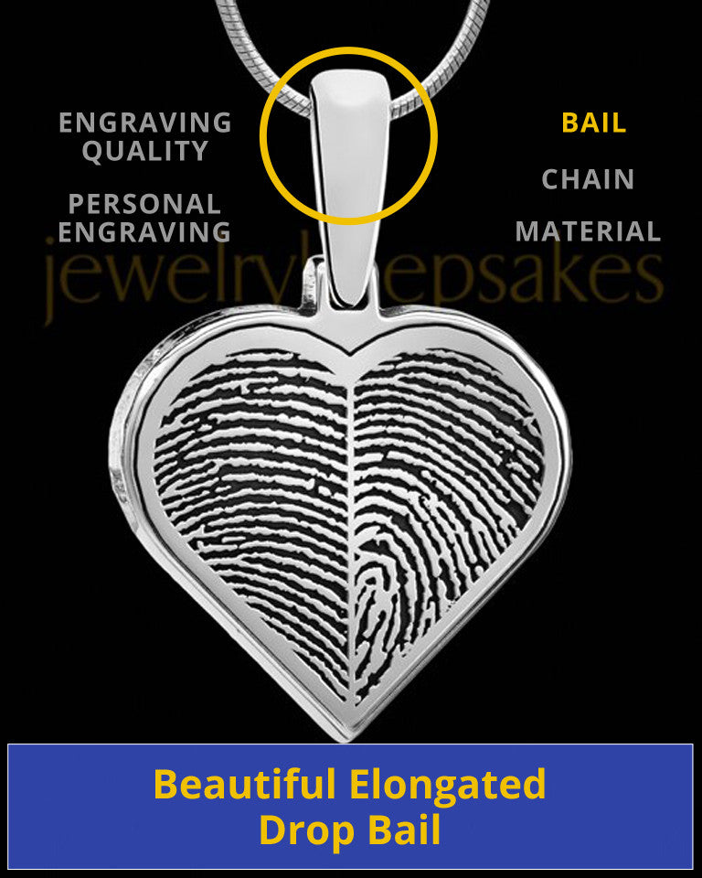 Personalized Dual Thumbprint Heart Pendant Necklace In Sterling Silver