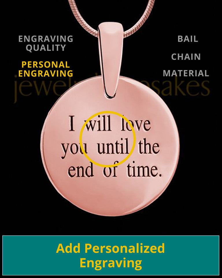 Raised Initial Rose Gold Plated Round Thumbprint Pendant