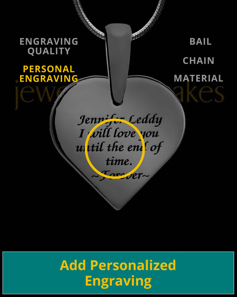 Bounded Heart Thumbprint Black Plated Pendant