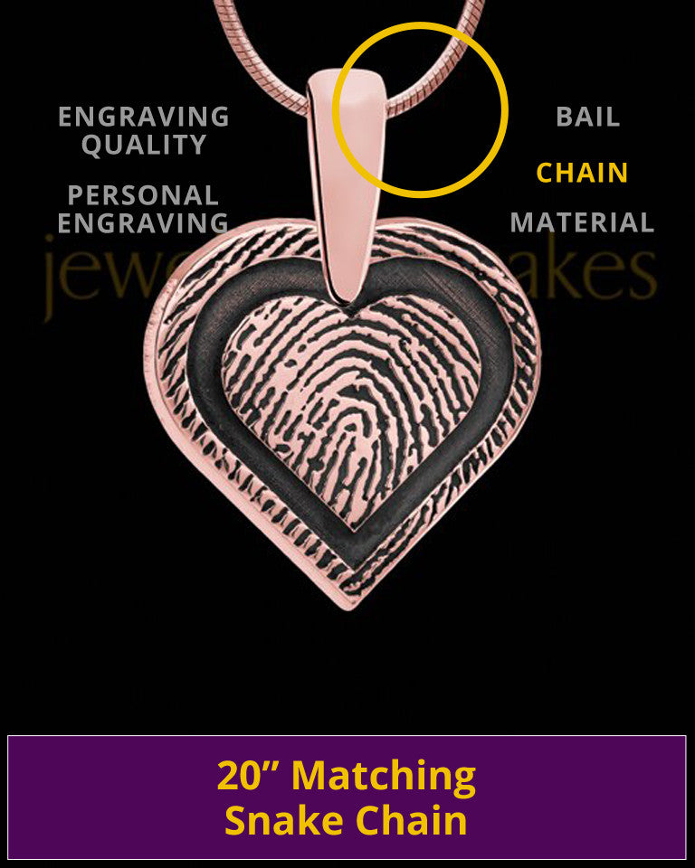 Rose Gold Plated Bounded Heart Thumbprint Pendant