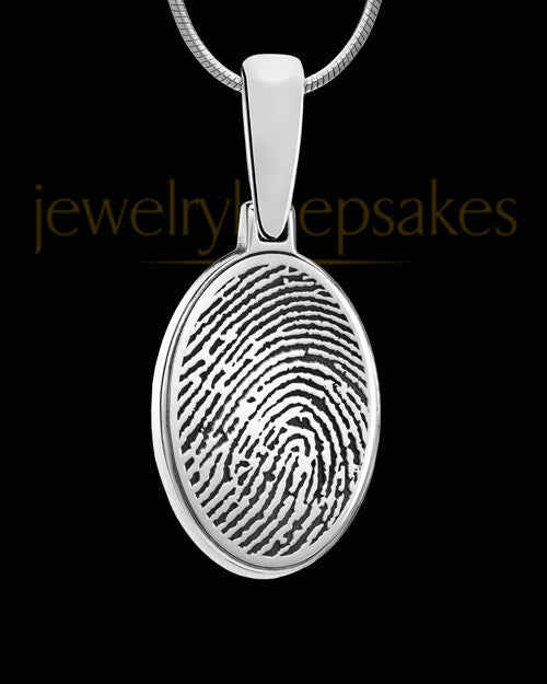 Custom Thumbprint Pendant Necklace in Sterling Silver With Engraving - The Perfect Personalized Gift