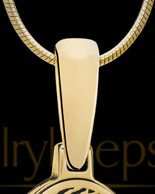 Oval Solid 14K Gold Thumbprint With Signature Pendant