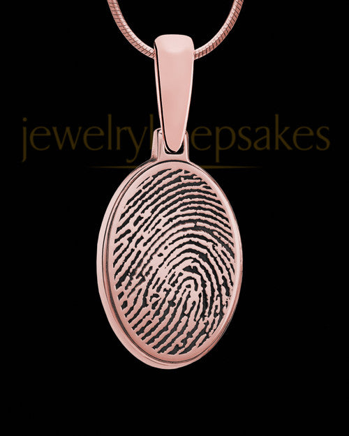 Oval Thumbprint Rose Gold Plated Pendant