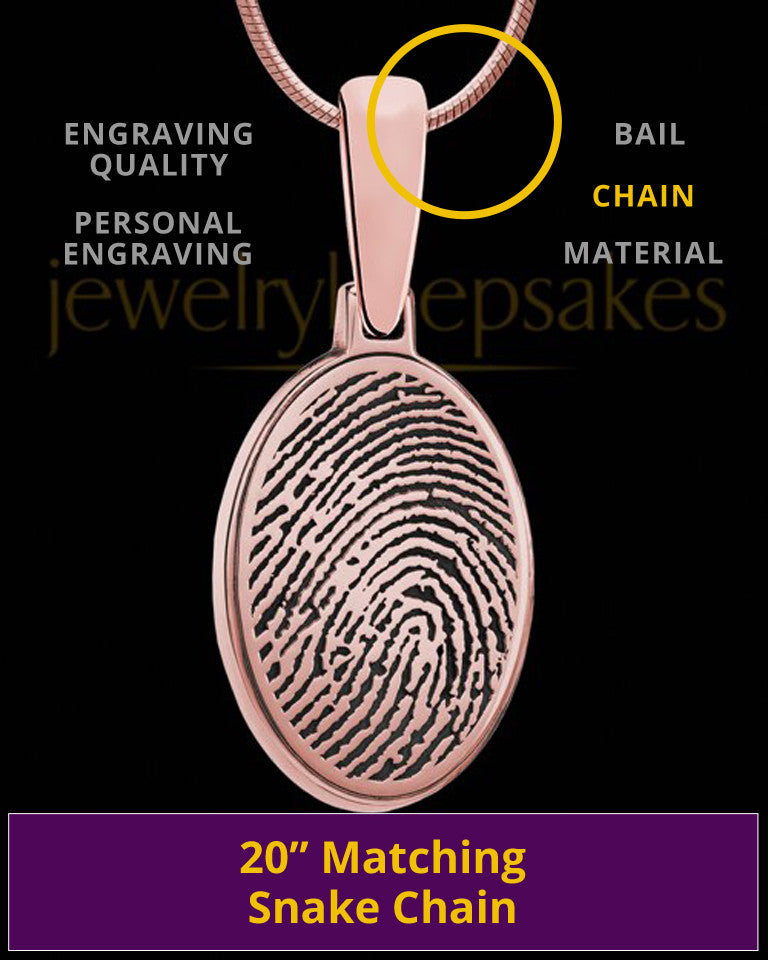 Oval Thumbprint Rose Gold Plated Pendant