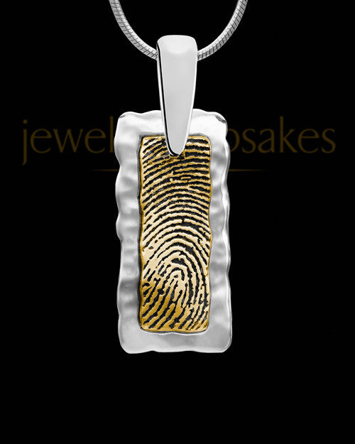 Custom Gold Thumbprint Memorial Pendant With Engraving