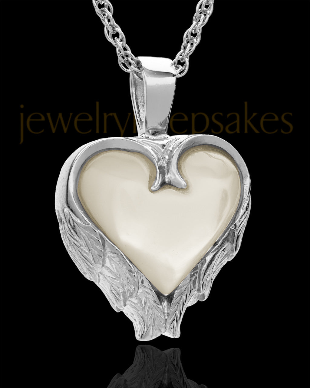 Remembrance Pendant Sterling Silver Winged Heart Keepsake