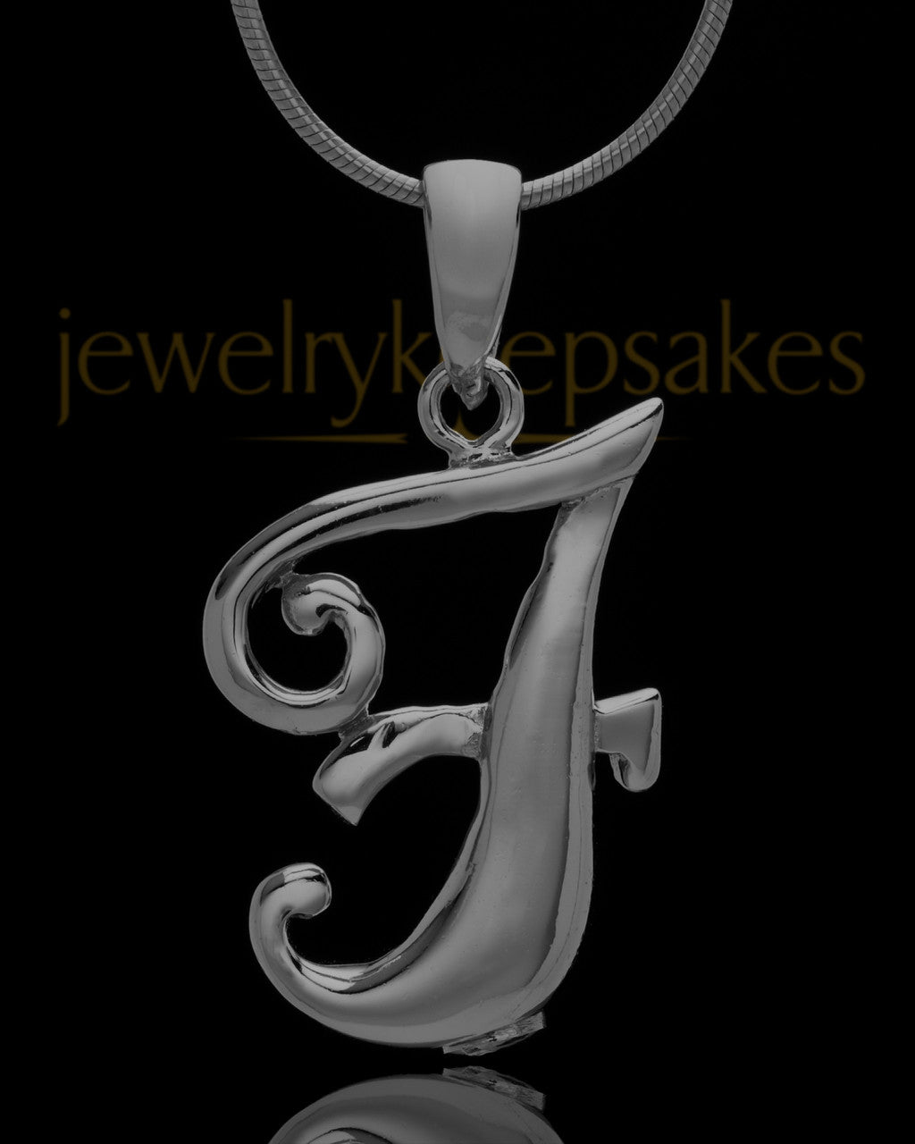 Black Plated "F" Keepsake Jewelry