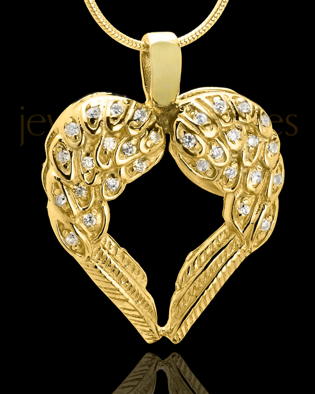 Gold Plated Winged Memories Heart Keepsake Jewelry